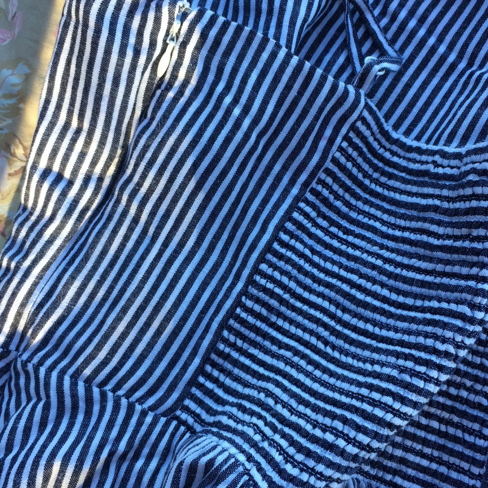 Old Navy Fit and Flare Striped Dress Navy M Tall - Picture 5 of 8